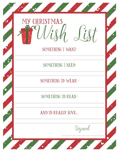 Gift Idea List Template