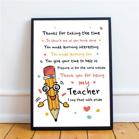 Gift Message For Teacher