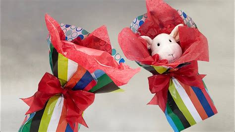 Gift Wrapping Idea for Stuffed Animal: wrap cute things in fun and ...