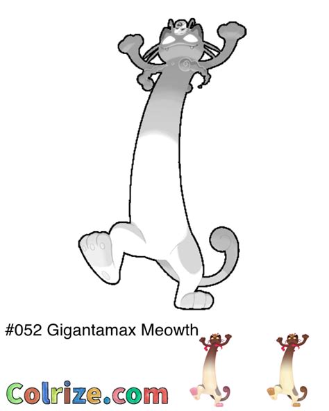 Gigantamax Meowth Pokemon Coloring Pages