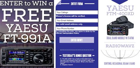 Gigaparts sweepstakes. Yaesu FT-DX10 Sweepstakes! Win an Yaesu FT-DX10. Drawing on April 30, 2024. Winner's license will be verified. One valid email address only. By submitting this entry, you agree to abide by the Official Sweepstakes Rules. Q. What modulation type is for Balanced SSB on the FT-DX10? A. J3E 