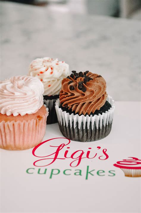 Gigi's Cupcakes Menu and Prices. 4.7 based on 317 votes Choose My State. AL AZ AR CA CO FL GA IL IN KS KY MI MN MS MO NE NV NJ NC ND OH OK SC TN TX WI All Less. Gigi's Cupcakes Menu. Order Online. Cupcakes: Birthday Surprise: 0. $3.25: Candy Bar Crunch: 0. $3.25: Chocolate Chip Cookie Dough: 0. $3.25: Cotton Candy: 0. $3.25: ….