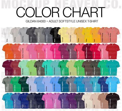 Gildan Softstyle Colors Chart
