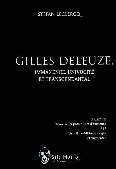 Gilles deleuze, immanence, univocité et transcendental. - Festa das palavras - 1 grau.
