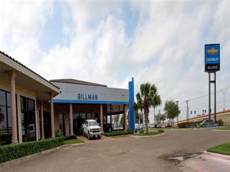 Gillman harlingen. Gillman Chevrolet Harlingen has a 5.0 iSeeCars Dealer Score based on a historical analysis of cars they recently listed for sale. The score evaluates the dealer's price competitiveness and information transparency (providing prices, mileage and photos) during the past six months, which may vary from the status of the dealer's current … 