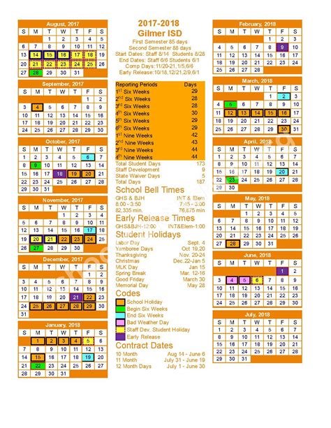Gilmer Isd Calendar