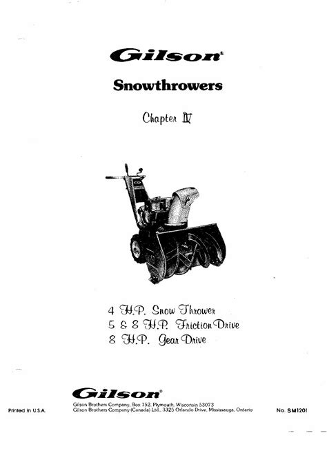 Gilson snow thrower service repair manual maintenance. - Wren and martin guide for english.