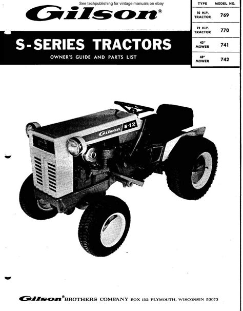 Gilson vintage tractor service manual 1970s n 80s. - Brother printer user guide dcp 145c.