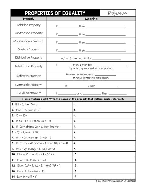 Gina wilson all things algebra properties of equality.  Associative Property: 17.  This comp...