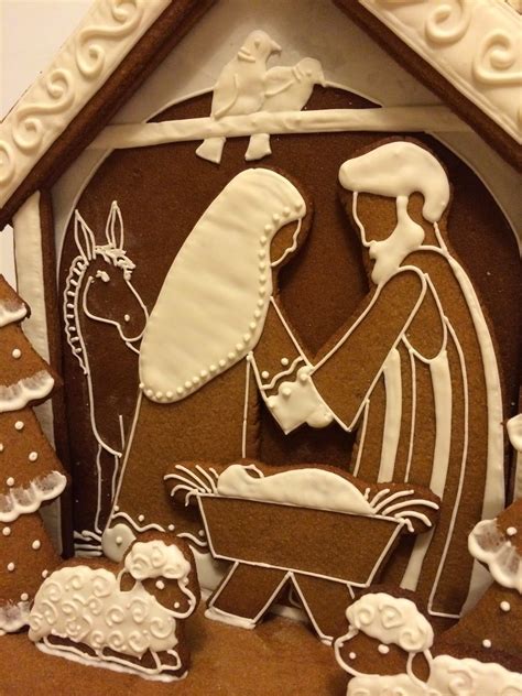 Gingerbread 3D Nativity pattern and tutorial. Cookie Nativity Scene