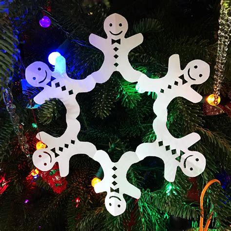Gingerbread Man Snowflake Template
