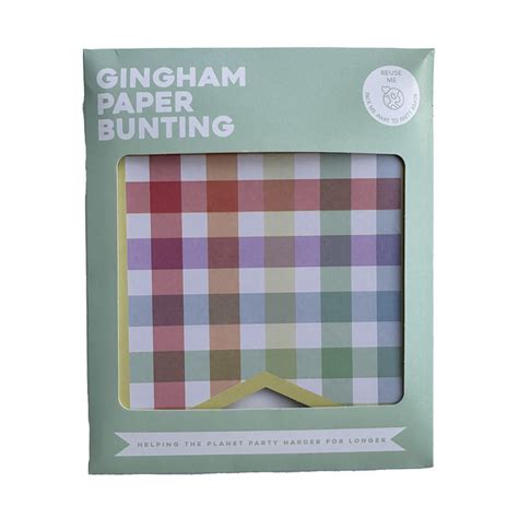 Gingham Paper Bunting Cooking & Dining Iceland Foods