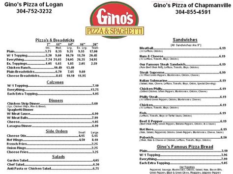 Specialties: Gino's Pizza & Spaghetti House is a fast