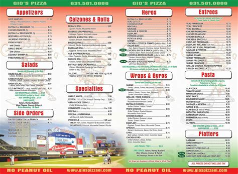Gio's deli menu. Our fresh delicious catering is sure to impress your guests. Our huge catering menu features traditional Italian entrees as well as well as sandwiches and finger foods to start your party. We cater all occasions big or small from family to corporate events, our food will help make your event a success. 