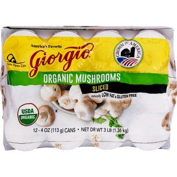 Giorgio Organic Sliced Mushrooms, 4 oz, 12 ct Costco