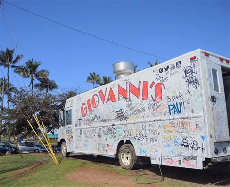 Giovanni's shrimp truck. Specialties: Shrimp Scampi: This garlicky delight has made Giovanni's famous world-wide. A dozen shrimp marinated in a secret sauce, served with two scoops of rice all drizzled with a garlic lemon butter and caramelized chunks of tasty garlic. The "NO REFUNDS" Hot & Spicy Shrimp: This entrée's name may include a special warning and it may be the big … 