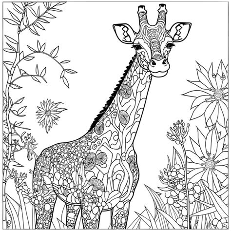 Giraffe Coloring Pages For Adults
