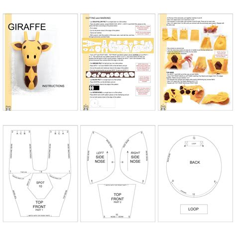 Giraffe PDF Sewing Pattern & Tutorial Softie Suffed Etsy