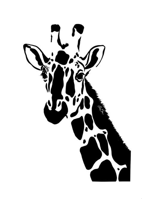 Giraffe Stencil Model Template Design Print, Digital Download Clipart