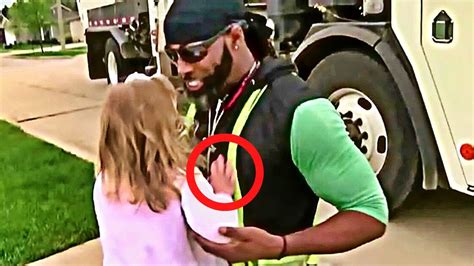 Girl gives garbage man a cupcake every week. Until dad follows …