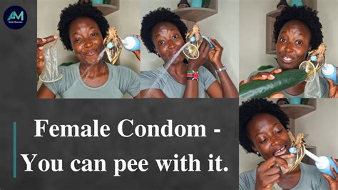 Girl pee in a condom. .  ...