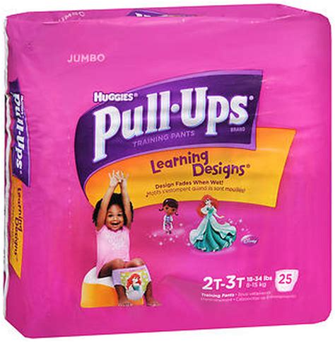 Weight Recommendation: 32 - 40 pounds. Boys training pants that fit like cotton underwear - helps teach toddlers the concept of easy up and down in a pull up diaper ; HUGGIES Pull-Ups exclusive Disney graphics with Lightening McQueen from Cars & Mickey Mouse that fade when wet. Includes bonus activities for your toddler . 