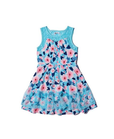 Girls Epic Threads Spring Dress w/ Flowers & Butterflies Sheer