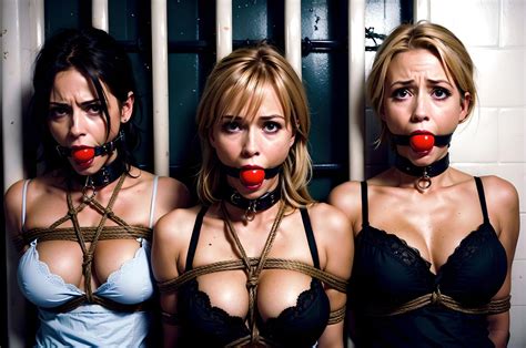 Girls ball gagged naked. .