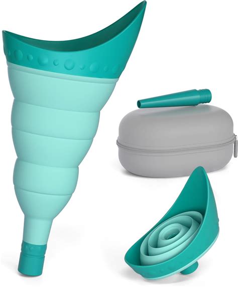 Girls head in urinal.  These pee funnels and portable toilets may help.  Th...