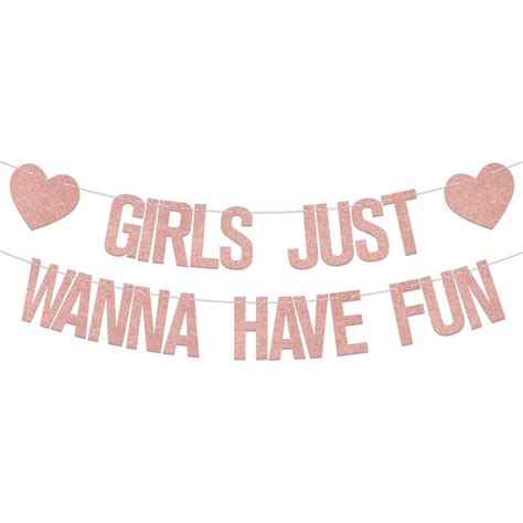 Girls night out party decor.  Girls Just Wanna Have Fun Banner, Engagement W...