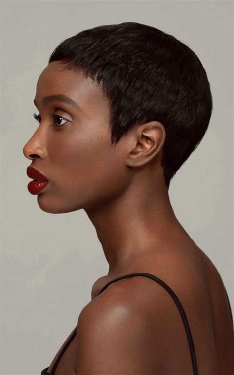 Girls with black cropped hair.  The Ultra-Sleek Close-Cropped Pixie For those who...