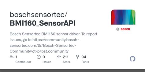 GitHub - BoschSensortec/BMI160_driver: Bosch Sensortec