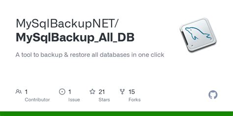 GitHub - MySqlBackupNET/MySqlBackup.Net: A tool to backup …