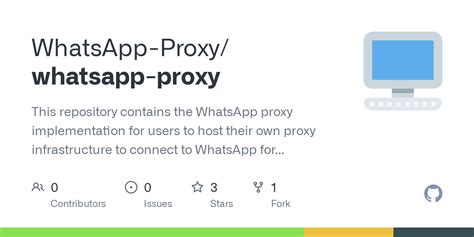 GitHub - WhatsApp/proxy: This repository contains the WhatsApp proxy …