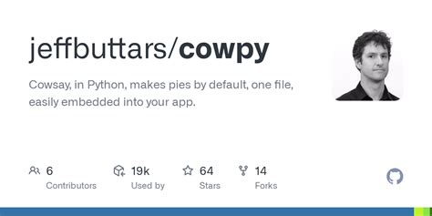 GitHub - jeffbuttars/cowpy: Cowsay, in Python, makes …