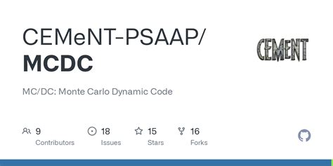 GitHub CEMeNTPSAAP/MCDC MC/DC Monte Carlo Dynamic Code