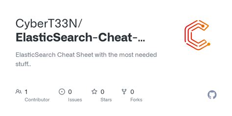 GitHub CyberT33N/ElasticSearchCheatSheet ElasticSearch Cheat Sheet
