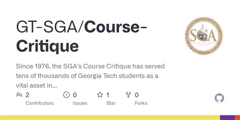 GitHub GTSGA/CourseCritique Since 1976, the SGA’s Course Critique