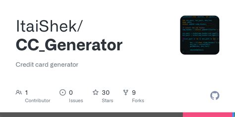 GitHub ItaiShek/CC_Generator Credit card generator
