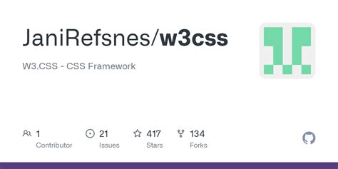GitHub JaniRefsnes/w3css W3.CSS CSS Framework