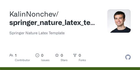 GitHub KalinNonchev/springer nature latex template: Springer Nature