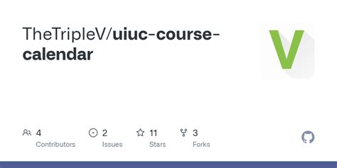 GitHub TheTripleV/uiuc course calendar