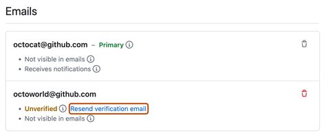 GitHub Verify email Account