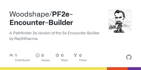 GitHub Woodshape/PF2eEncounterBuilder A Pathfinder 2e version of