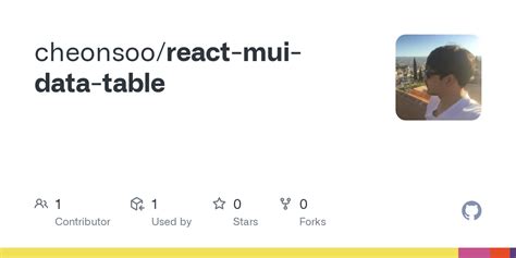 GitHub cheonsoo/reactmuidatatable