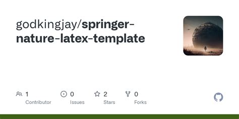 GitHub godkingjay/springer nature latex template