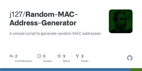 GitHub j127/RandomMACAddressGenerator A simple script to generate