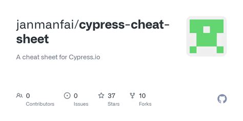 GitHub janmanfai/cypresscheatsheet A cheat sheet for Cypress.io