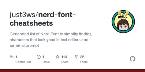 GitHub just3ws/nerdfontcheatsheets Generated list of Nerd Font to