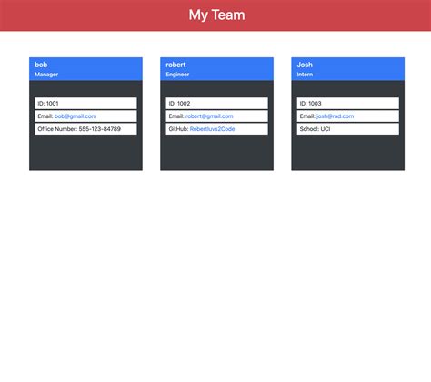 GitHub jwhiting23/TeamProfileGenerator